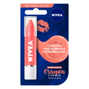 Nivea Coral Crush Crayon Long Lasting Moisture Lip Balm with Natural Oils 3g