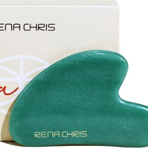 Rena Chris Gua Sha Facial Tools, Natural Jade Stone Guasha