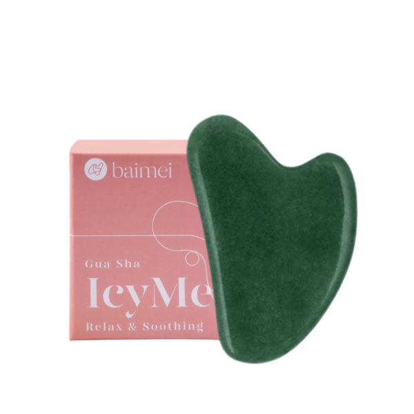 BAIMEI Gua Sha Facial Tools, Natural Jade Stone Guasha