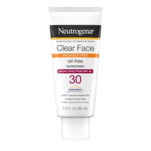 Neutrogena Clear Face Sunscreen Lotion for Acne-Prone Skin, Broad Spectrum SPF 30 88ml