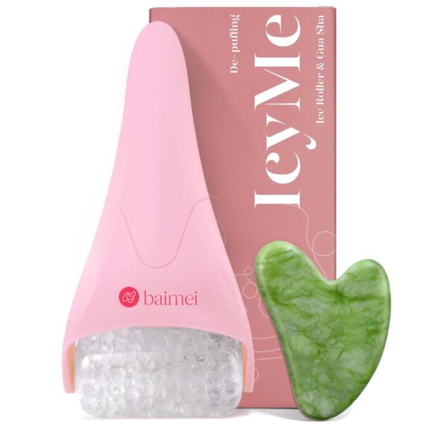 BAIMEI IcyMe Ice Roller for Face Women and Gua Sha Facial Tool Set