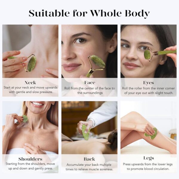 BAIMEI IcyMe Gua Sha & Jade Roller Facial Tools Set - Image 2