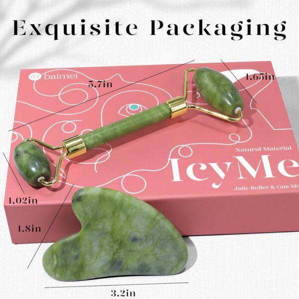 BAIMEI IcyMe Gua Sha & Jade Roller Facial Tools Set - Image 4
