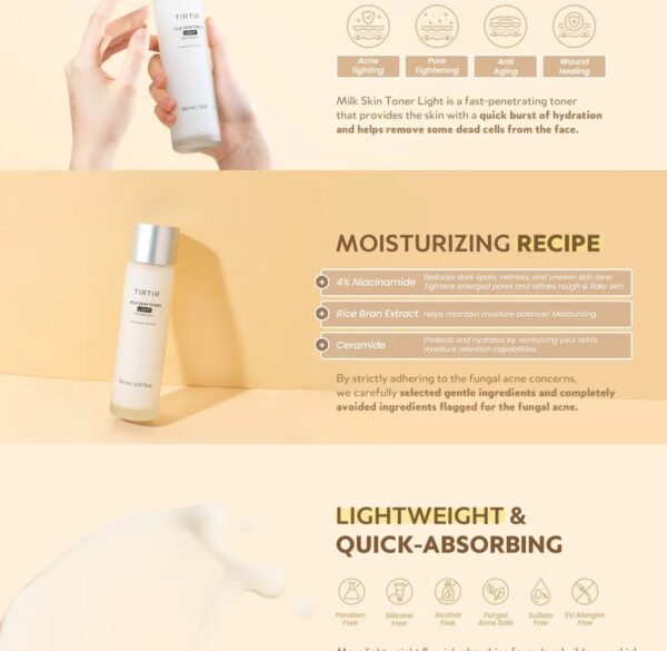 TIRTIR Milk Skin Toner Light 150ml - Image 3