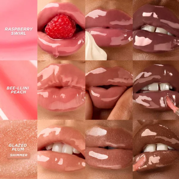 Gisou Honey Infused Hydrating Lip Oil Raspberry Swirl Sheer Cool Pink 8ml - Image 5