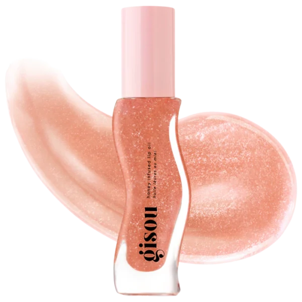 Gisou Honey Infused Hydrating Lip Oil Glazed Plum Sheer Nude Shimmer 8ml