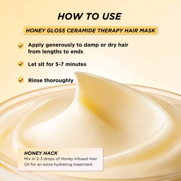 Gisou Mini Honey Gloss Ceramide Therapy Hydrating Hair Mask 75ml - Image 3